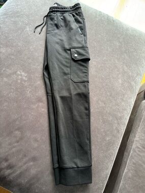 H&M Black Cargo Joggers with Snap Pocket